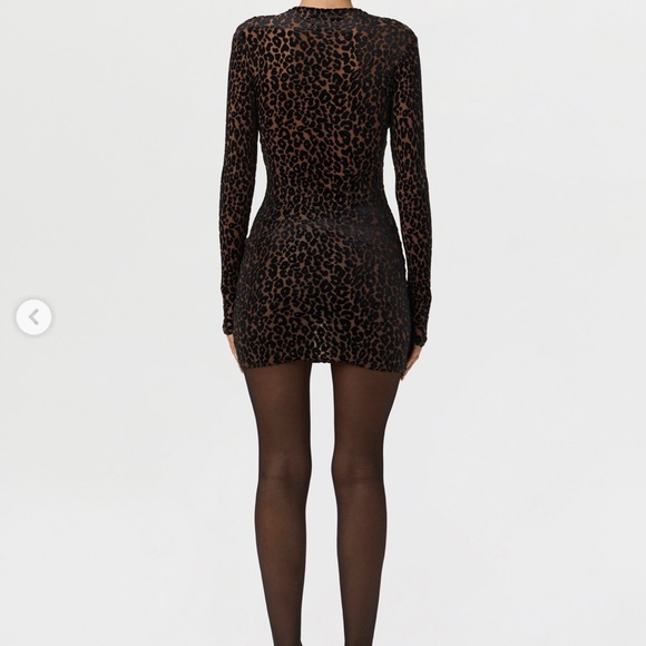 NEW WITH TAGS NAKED WARDROBE  Burnout Print Mini Dress Leopard Nude SIZE XL LP - Picture 3 of 7